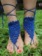 Romwe Blue Crochet Foot Ring