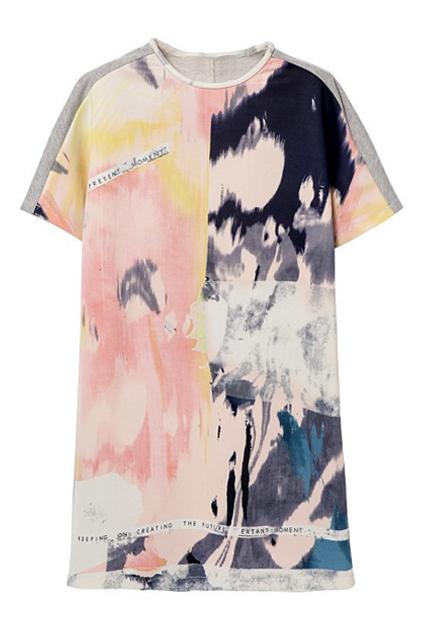 Romwe Scrawl Print White Dress