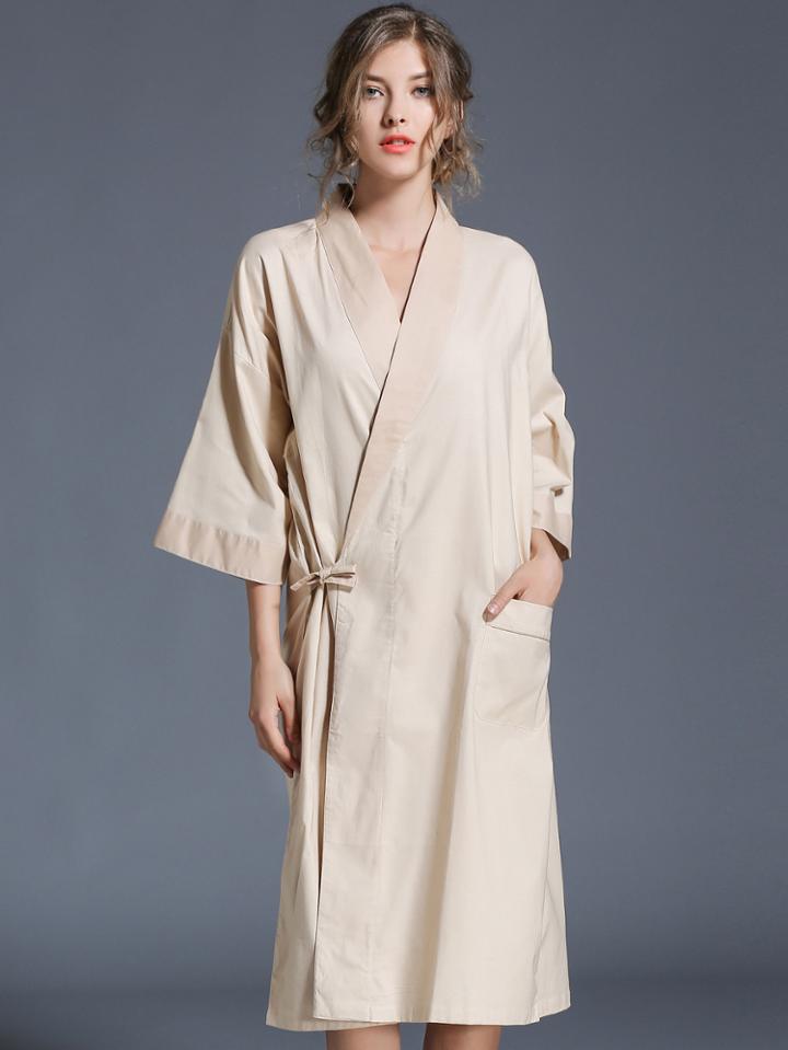 Romwe Tie Side Drop Shoulder Robe