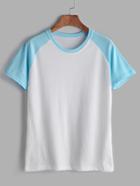 Romwe Contrast Raglan Sleeve Ringer Tee