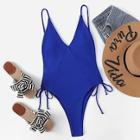 Romwe V-plunge Tie Side Swimsuit