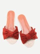 Romwe Bow Tie Design Woven Sandals