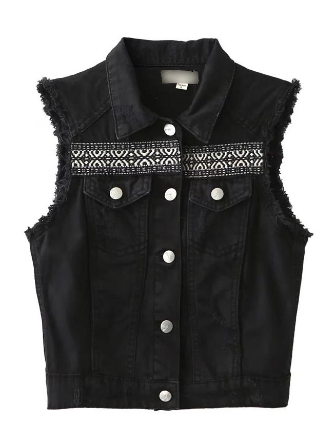 Romwe Black Sleeveless Lapel Pocket Blazer