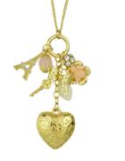 Romwe Gold Plated Heart Pendant Necklace