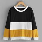 Romwe Color-block Drop Shoulder Sweatshirt