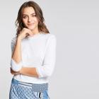 Romwe Lace Trim Rib Knit Tee