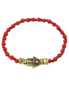 Romwe Red Elastic Latest Beads Bracelet