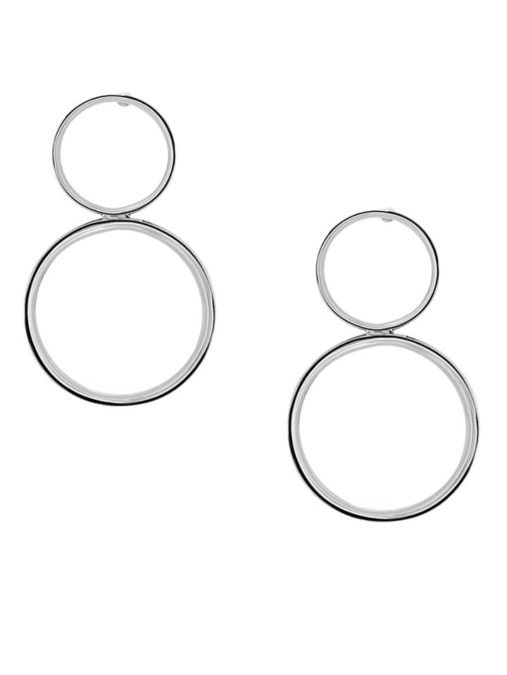 Romwe Silver Minimalist Figure 8 Drop Earrings