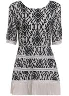 Romwe Short Sleeve Geometric Print Dress