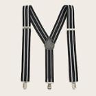 Romwe Guys Striped Print Suspenders