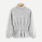 Romwe Drop Shoulder Marled Peplum Sweater