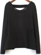 Romwe Long Sleeve Hollow Top