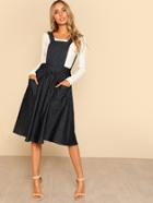 Romwe Dot Flare Dress With Strap