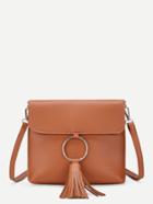 Romwe Tassel Ring Front Crossbody Bag