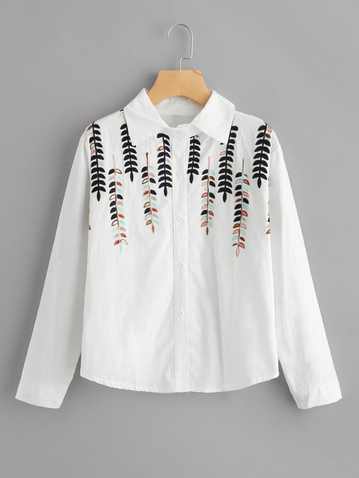 Romwe Stereo Embroidery Shirt