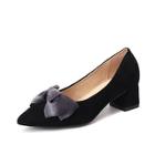 Romwe Ombre Bow Decor Block Heels