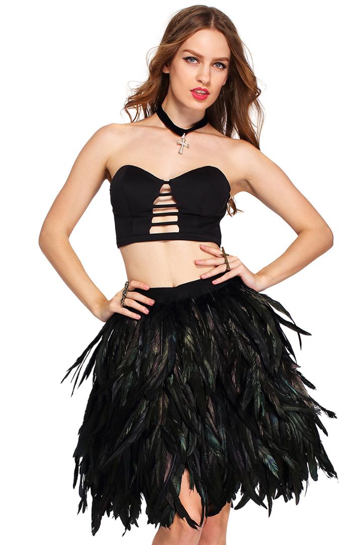 Romwe Romwe Hollow Strappy Bandeau