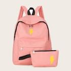 Romwe Lightning Print Backpack With Clutch Bag