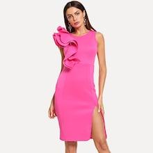 Romwe Ruffle Trim Sleeve Dress