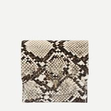Romwe Metal Deer Snakeskin Wallet