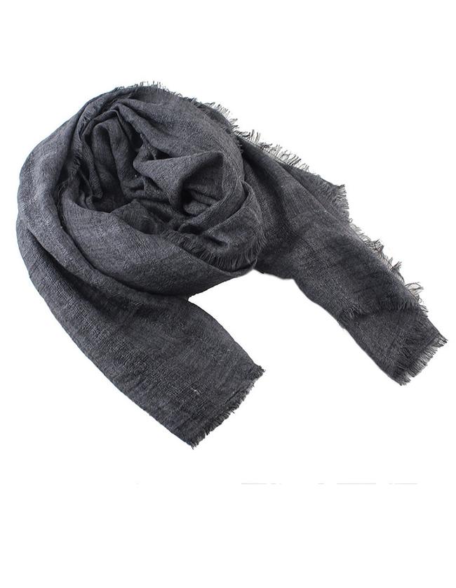 Romwe Darkgray Long Voile Soild Scarf