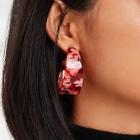 Romwe Color-block Wide Hoop Earrings
