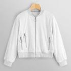 Romwe Zip-up Stand Collar Jacket