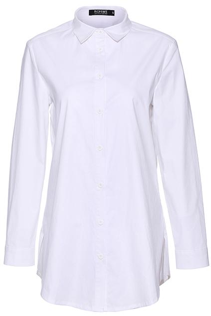 Romwe Basic White Shirt
