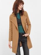 Romwe Khaki Notch Collar Pocket Front Duster Coat