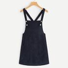 Romwe Button And Pocket Detail Pinafore Dress