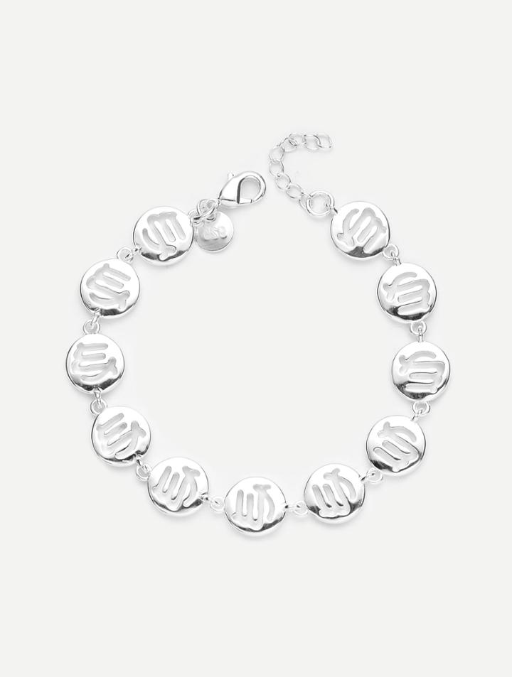Romwe Hollow Round Design Chain Bracelet