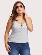Romwe Criss Cross Front Cami Top
