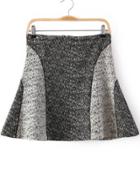 Romwe Tweed Grey Skirt