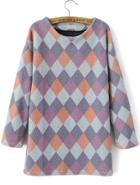 Romwe Multicolor Patchwork Loose Woolen Dress