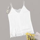 Romwe Contrast Lace Solid Cami Top