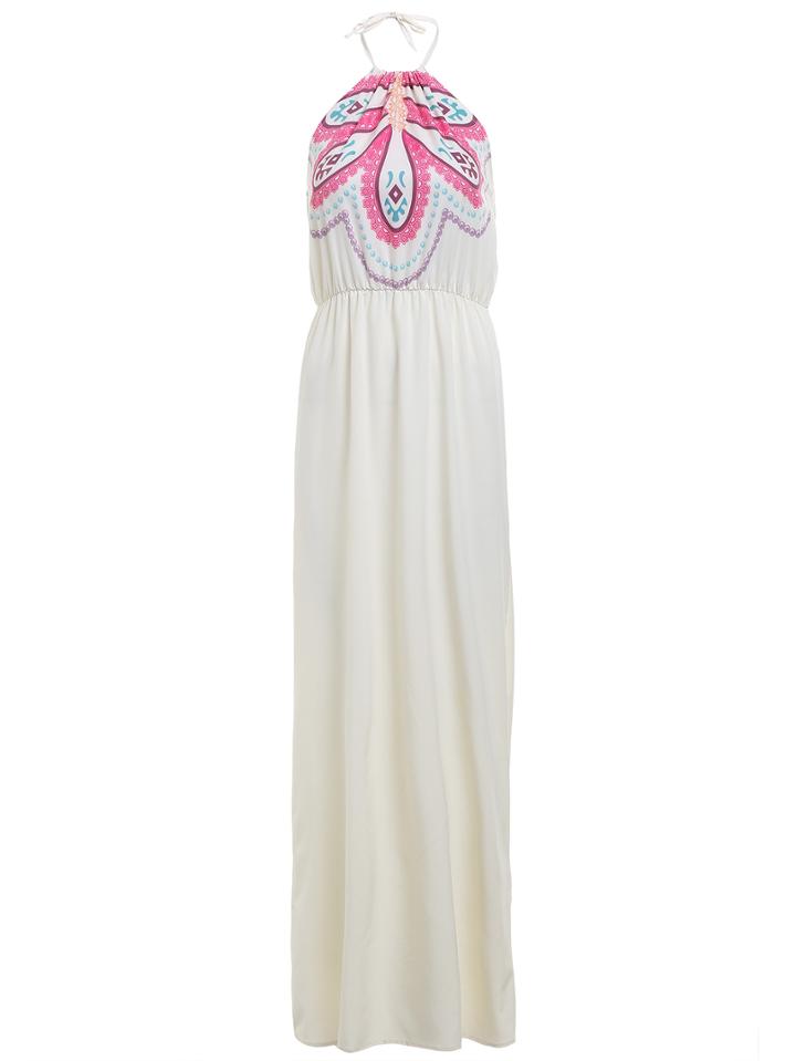 Romwe Halter Tribal Print Maxi Dress