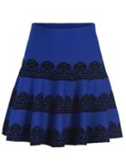 Romwe Vintage Print Flare Skirt