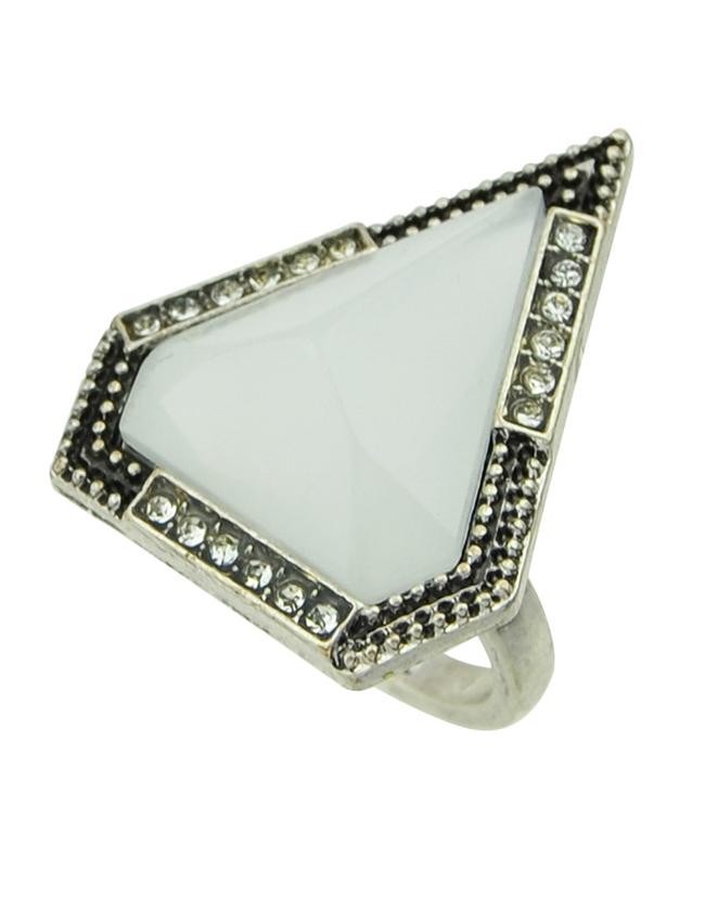 Romwe Single Triangle Big Stone Ring