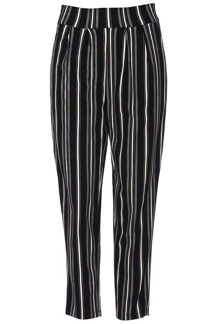 Romwe Striped Black Harem Pants