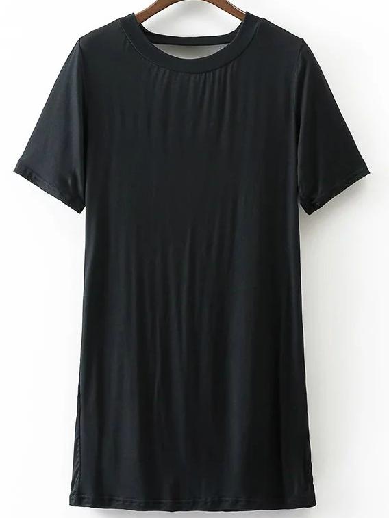 Romwe V Back Longline Tee