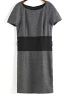 Romwe Color-block Short Sleeve Dress