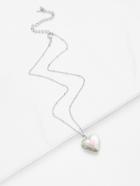 Romwe Contrast Heart Pendant Chain Necklace
