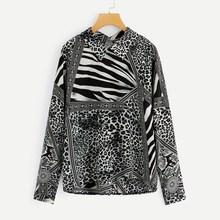 Romwe Plus Allover Cheetah Print Blouse