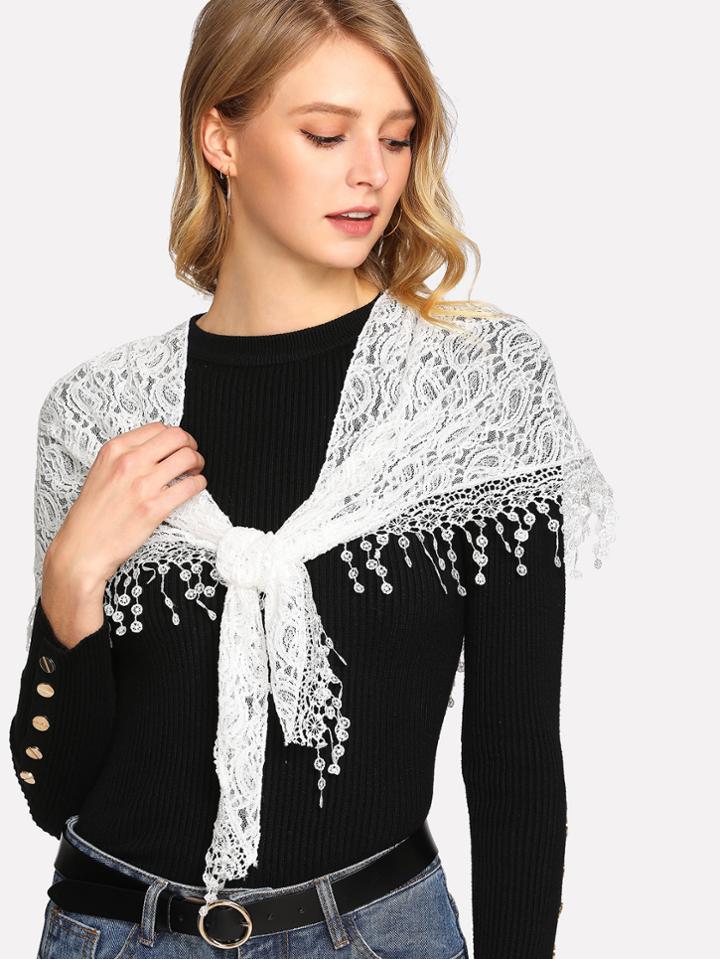 Romwe Crochet Lace Scarf