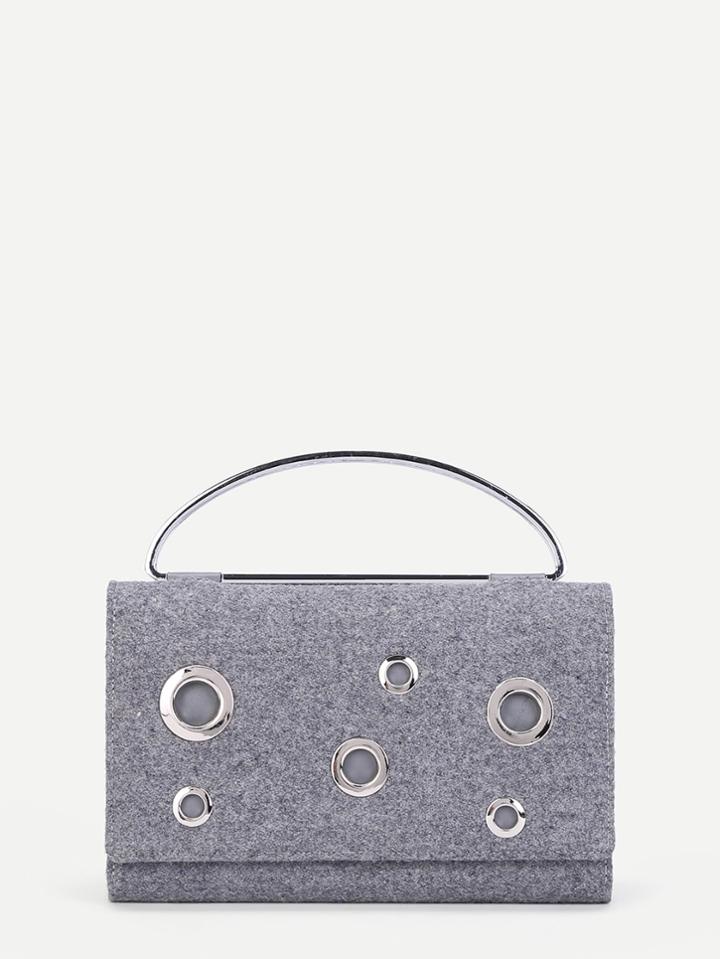 Romwe Grommet Design Foldover Purse