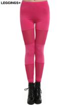 Romwe Romwe Candy Colored Dual-tone Sheer Mesh Rose Leggings