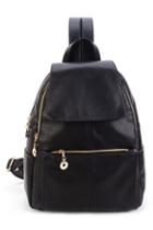 Romwe Zippered Multipurpose Sheer Black Backpack