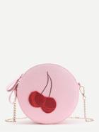 Romwe Cherry Pattern Ball Shaped Pu Bag