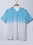 Romwe Blue Ombre Drop Shoulder T-shirt
