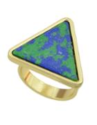 Romwe Bluegreen Turquoise Triangle Shape Ring